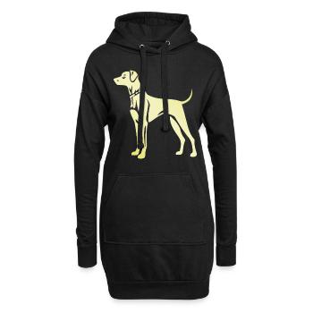 Silhouette de chien dogue allemand - Sweat-shirt à capuche long Femme - noir - Devant