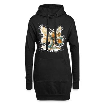 Libellule bière drôle - Sweat-shirt à capuche long Femme - noir - Devant