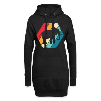 Elephant Animal Africa Safari Rétro - Sweat-shirt à capuche long Femme - noir - Devant