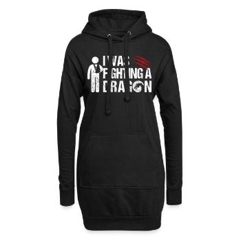 I Quoi Fighting A Dragon Bras cassé Bras Cassé - Sweat-shirt à capuche long Femme - noir - Devant