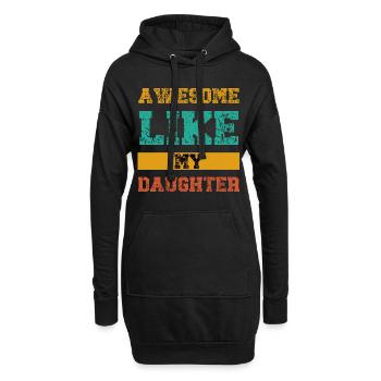 Génial comme ma fille - Sweat-shirt à capuche long Femme - noir - Devant