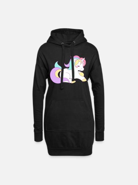 Cute Unicorn - Hoodie Dress - black