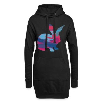 Lapin Lapin Lapin Lapin - Sweat-shirt à capuche long Femme - noir - Devant