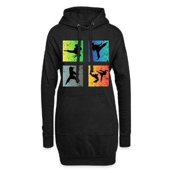 karaté - Sweat-shirt à capuche long Femme - noir - Devant