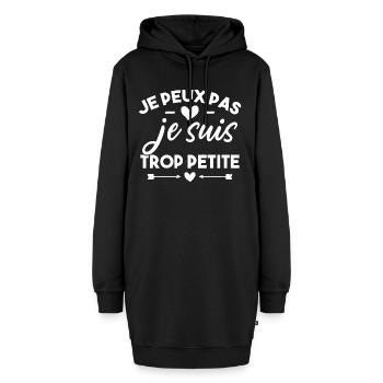 J'peux pas je suis trop petite - Sweat-shirt à capuche long Femme - noir - Devant