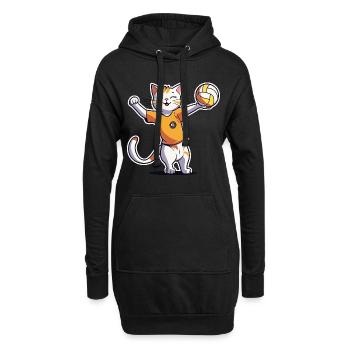 Volley-ball enfants chat I drôles d’animaux | Des sports | - Sweat-shirt à capuche long Femme - noir - Devant