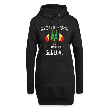 Bitte Nicht Stören Ich Träume Von Senegal - Hoodie-Kleid - Schwarz - Vorne
