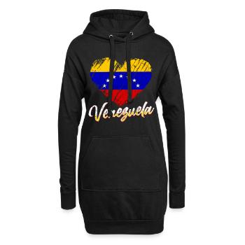 Venezuela Liebe - Hoodie-Kleid - Schwarz - Vorne
