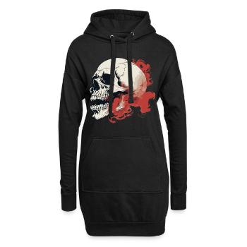 japanisch Damon art face Skull devil oni harajuku - Hoodie-Kleid - Schwarz - Vorne