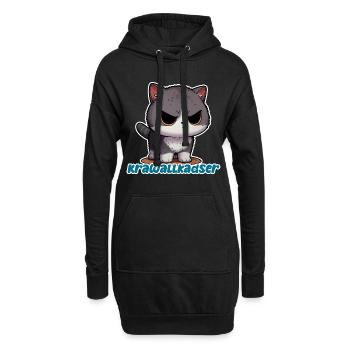 Krawallkadser! Harmlos, witzig, mit Lächelgaratie - Hoodie-Kleid - Schwarz - Vorne