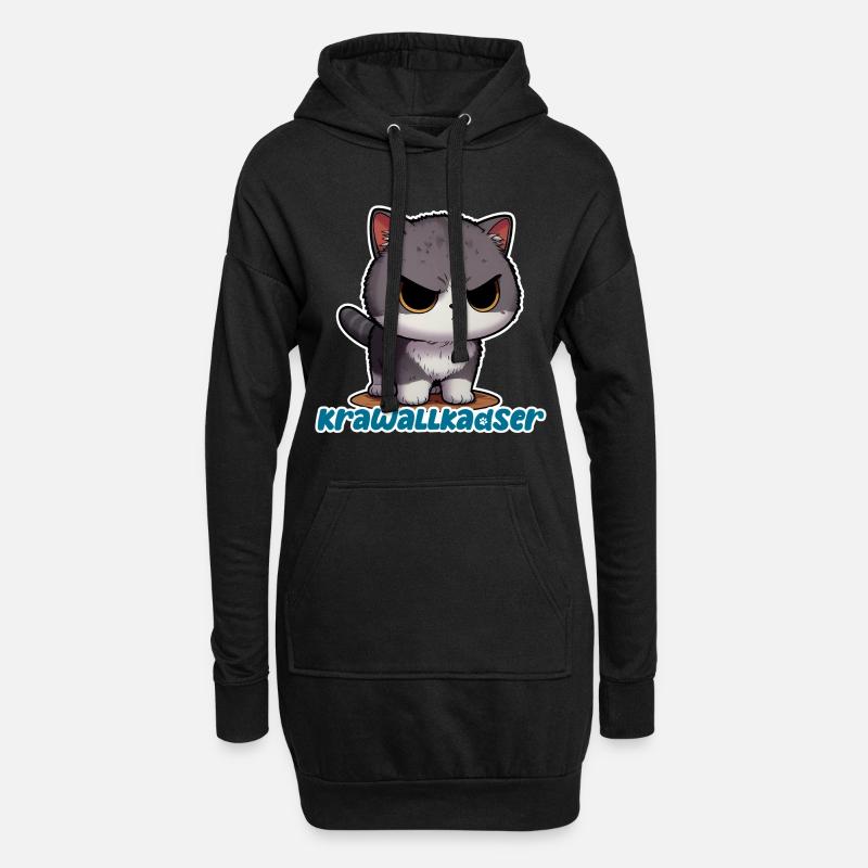 Krawallkadser! Harmlos, witzig, mit Lächelgaratie - Hoodie-Kleid - Schwarz