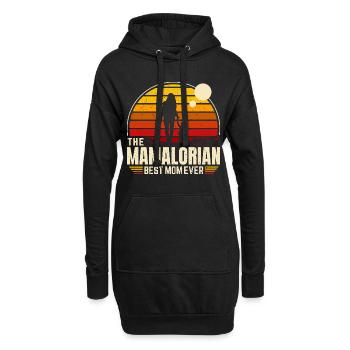 Der MAMALORIAN - Mama - Vintage Orange - Hoodie-Kleid - Schwarz - Vorne