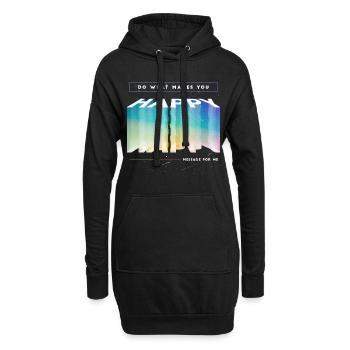 Faites ce qui vous rend heureux - Message pour moi - Sweat-shirt à capuche long Femme - noir - Devant