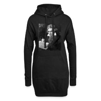 Beethoven Geschenk, klassische musik vintage piano - Hoodie-Kleid - Schwarz - Vorne