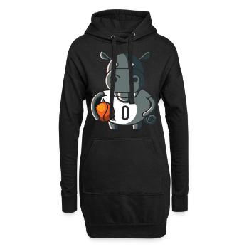 Nilpferd Basketball, geschenk ballsport slamdunk - Hoodie-Kleid - Schwarz - Vorne