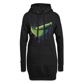Mortier avec pilon, laboratoire de chimie de dons - Sweat-shirt à capuche long Femme - noir - Devant