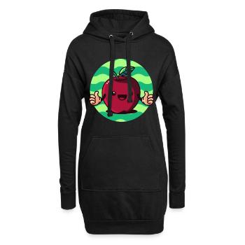 pomme mignonne, fruit fruit vitamines - Sweat-shirt à capuche long Femme - noir - Devant