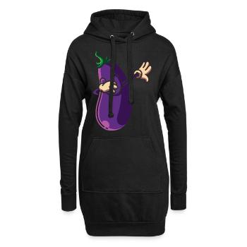Aubergine Dab, cadeau de légumes dabben dabbing dab - Sweat-shirt à capuche long Femme - noir - Devant