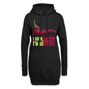 I'm So Hot, geschenk chili peperoni scharf - Hoodie-Kleid - Schwarz - Vorne