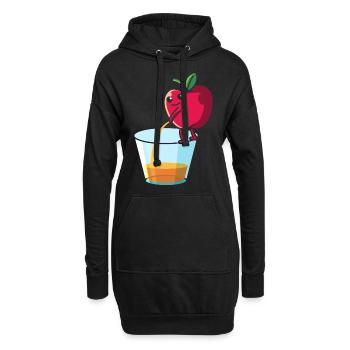 Pomme pipi, jus de pomme - Sweat-shirt à capuche long Femme - noir - Devant