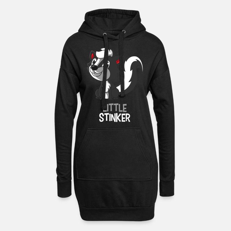 Kleiner Stinker, geschenk stinktier little stinker - Hoodie-Kleid - Schwarz