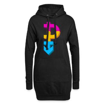 Pansexualität Symbol, gender schwul lesbisch - Hoodie-Kleid - Schwarz - Vorne