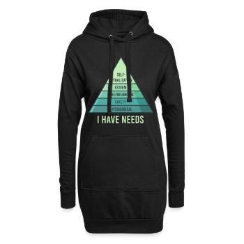 Pyramide des besoins, psychologie sociale maslow - Sweat-shirt à capuche long Femme - noir - Devant