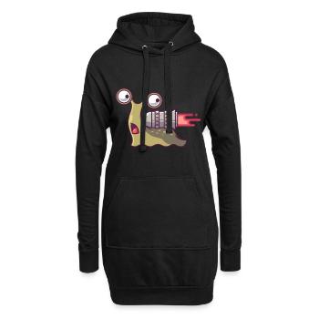 Escargot propulsé par une fusée - Sweat-shirt à capuche long Femme - noir - Devant