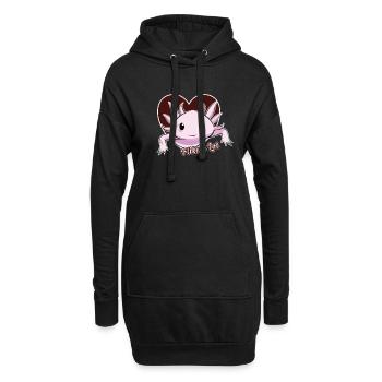 I like a lot. Axolotl, Geschenkidee - Hoodie-Kleid - Schwarz - Vorne