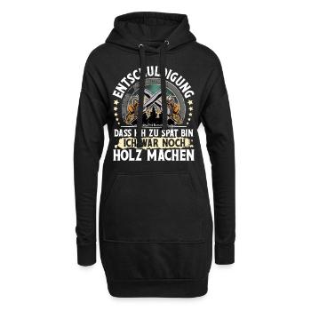 Holzfäller - Hoodie-Kleid - Schwarz - Vorne