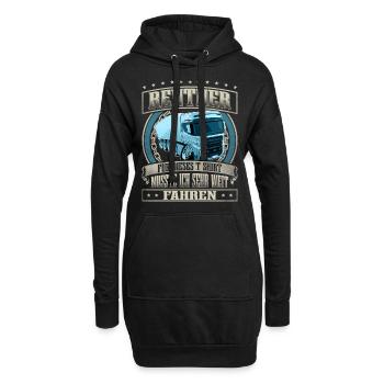 LKW Fahrer Rentner - Hoodie-Kleid - Schwarz - Vorne