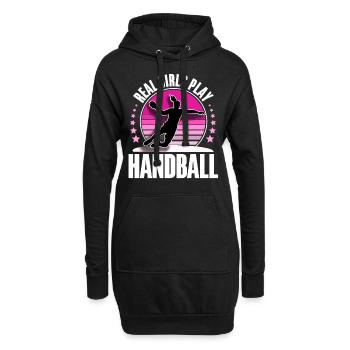 Handball Handball Joueur de handball féminin - Sweat-shirt à capuche long Femme - noir - Devant