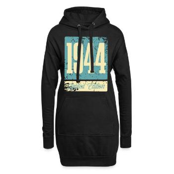 1944 Naissance Anniversaire Année de naissance - Sweat-shirt à capuche long Femme - noir - Devant