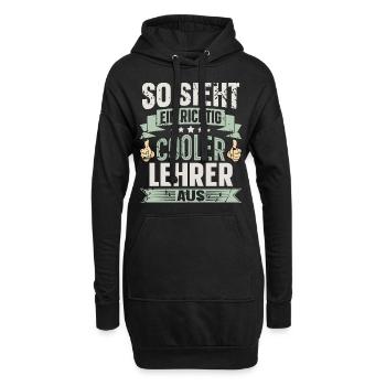 Lehrer - Hoodie-Kleid - Schwarz - Vorne
