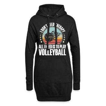 Volley-ball - Sweat-shirt à capuche long Femme - noir - Devant