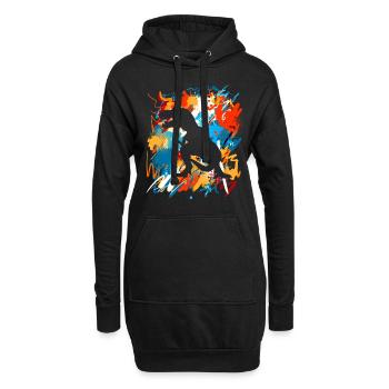 T-Rex - Hoodie-Kleid - Schwarz - Vorne