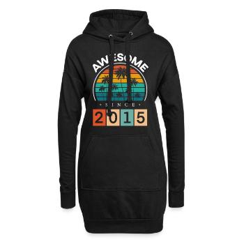 2015 Anniversaire Né Année de naissance millésime - Sweat-shirt à capuche long Femme - noir - Devant
