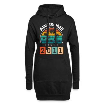 2011 Anniversaire Naissance Année de naissance millésime - Sweat-shirt à capuche long Femme - noir - Devant