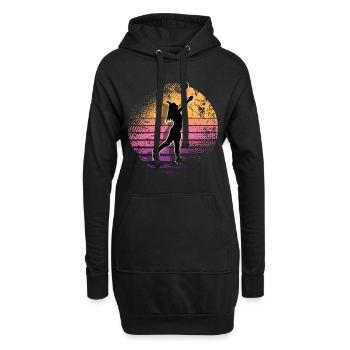 Volley-ball - Sweat-shirt à capuche long Femme - noir - Devant