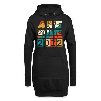 2012 Geboren Geburtstag Geburtsjahr Vintage - Hoodie-Kleid - Schwarz - Vorne
