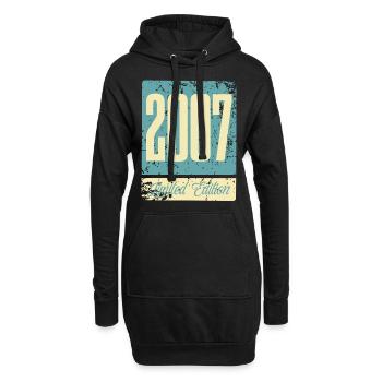 2007 Anniversaire de naissance Année de naissance - Sweat-shirt à capuche long Femme - noir - Devant