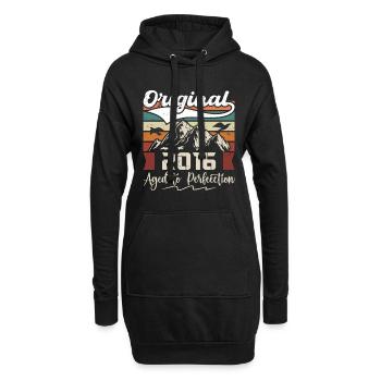 2016 - Cadeau né en 2016 - Sweat-shirt à capuche long Femme - noir - Devant
