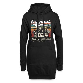 2024 - Cadeau né en 2024 - Sweat-shirt à capuche long Femme - noir - Devant