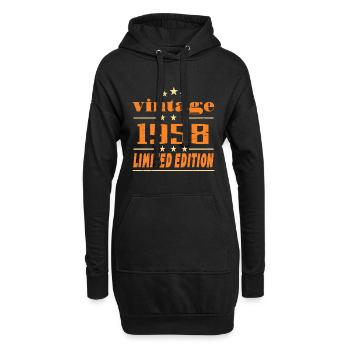 1958 Vintage Retro Birthday Bday Gift 1958 - Sweat-shirt à capuche long Femme - noir - Devant