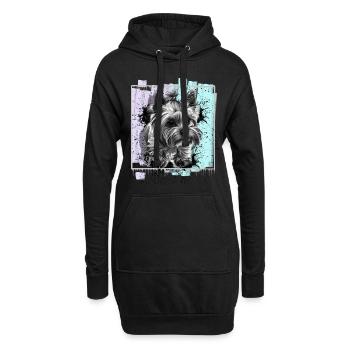 Yorkshire Terrier - Hoodie-Kleid - Schwarz - Vorne