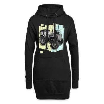 Traktor Landwirtschaft Landwirt - Hoodie-Kleid - Schwarz - Vorne