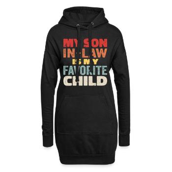Mon gendre est mon enfant préféré - Sweat-shirt à capuche long Femme - noir - Devant