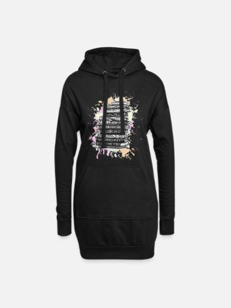 Lesen Bücher Buch - Hoodie-Kleid - Schwarz