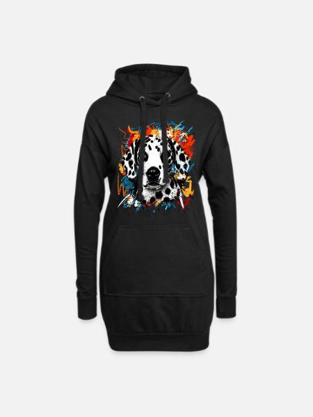 Dalmatiner Hund - Hoodie-Kleid - Schwarz