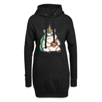 Biscuit licorne - Sweat-shirt à capuche long Femme - noir - Devant
